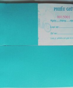 Phiếu giữ xe có số